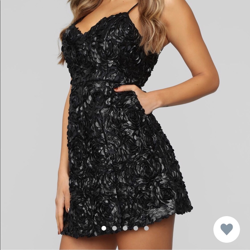 🎄🔥Black Floral 3D Mini Dress